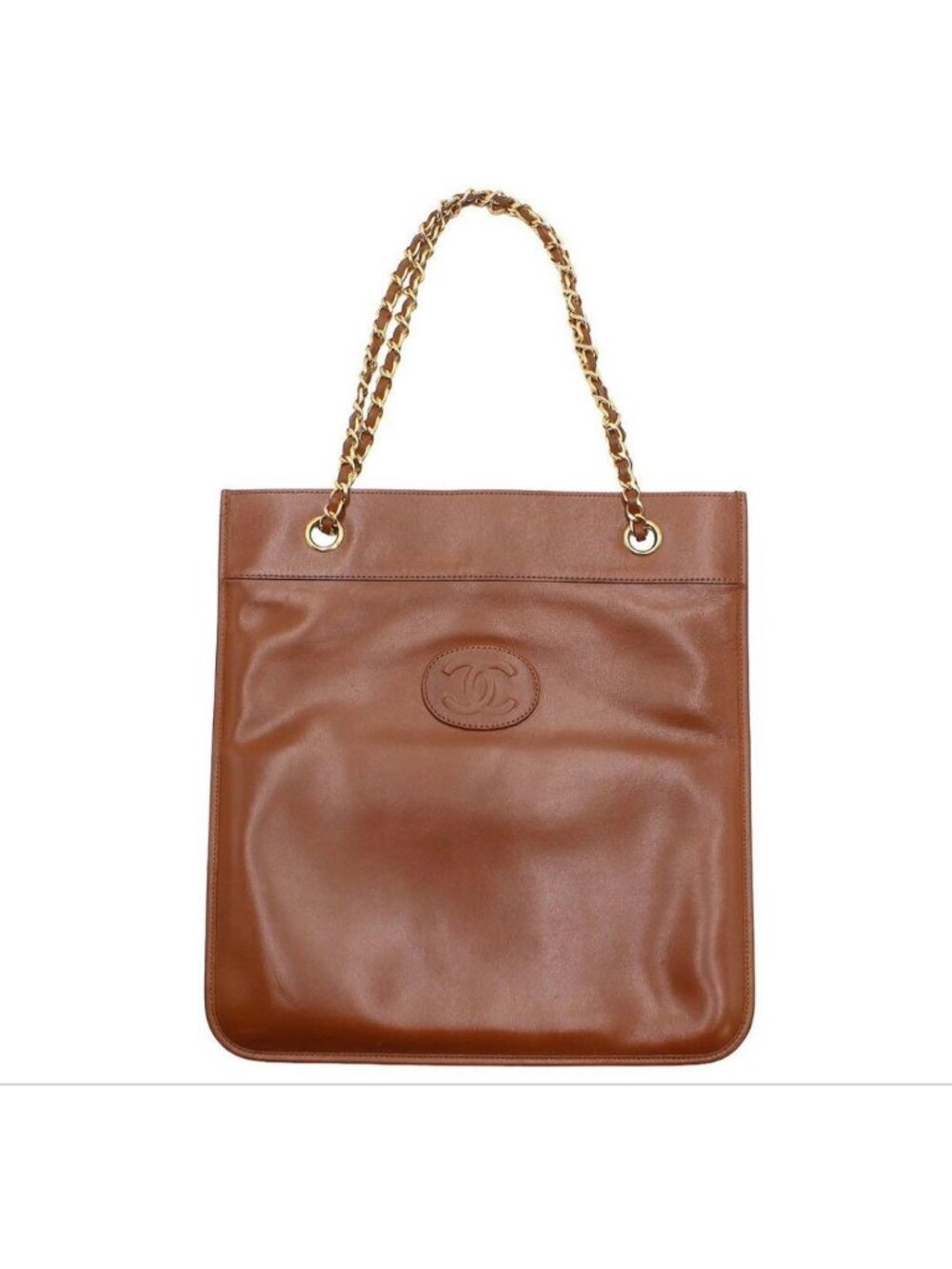 Chanel CC Logo Leather Chain Shoulder Bag